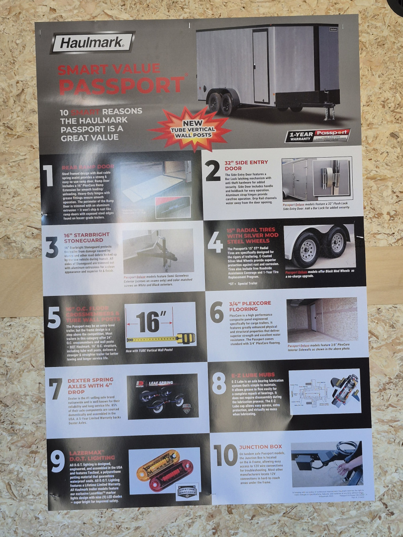 New 2026 Haulmark PASSPORT DELUXE Cargo / Enclosed Trailer 7 x 16 7k RATED