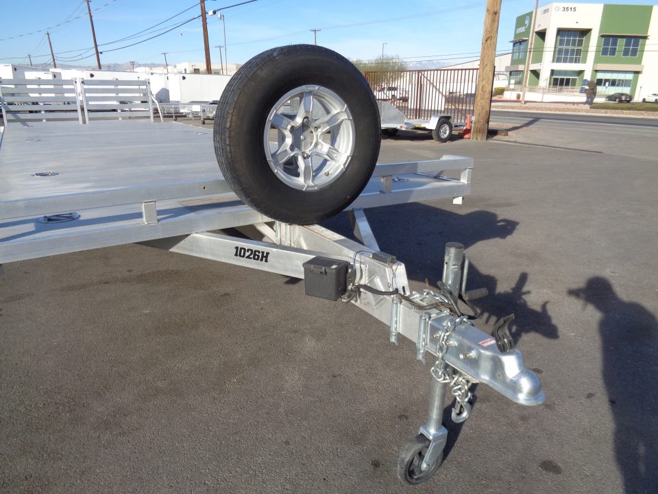 Used 2022 Aluma * 1026H * 26Ft Tandem Axle Deck Over 10k Aluminum Utility Trailer