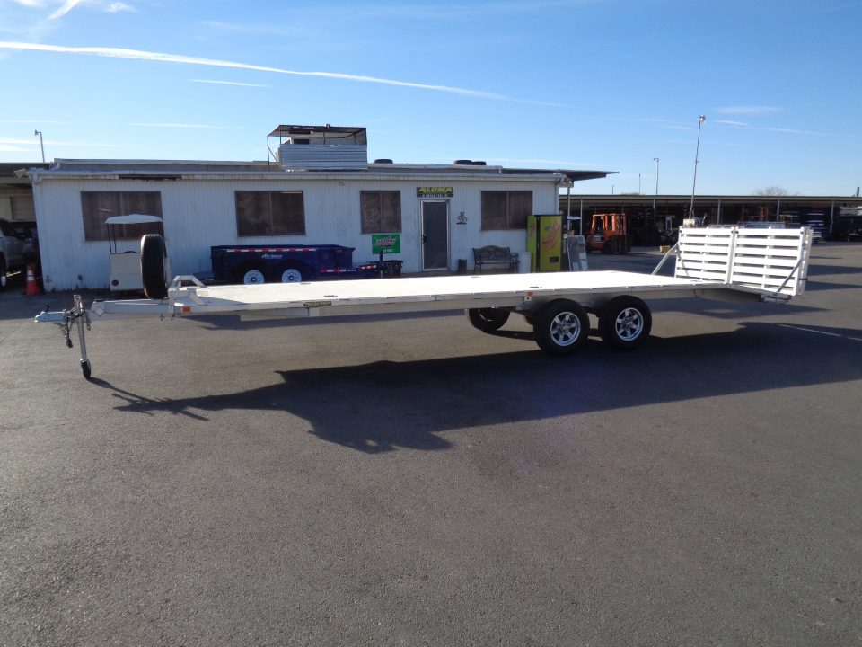 Used 2022 Aluma * 1026H * 26Ft Tandem Axle Deck Over 10k Aluminum Utility Trailer