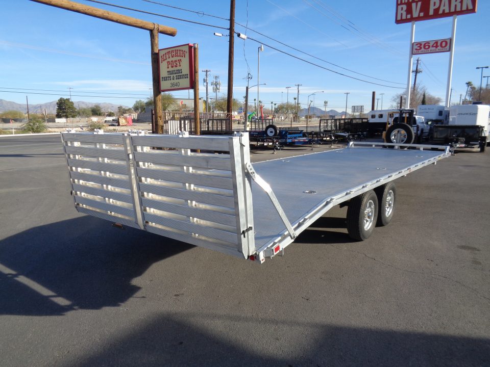 Used 2022 Aluma * 1026H * 26Ft Tandem Axle Deck Over 10k Aluminum Utility Trailer