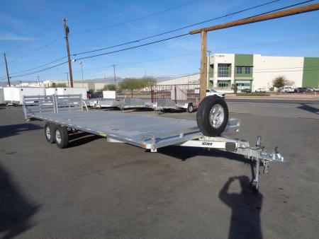 Used 2022 Aluma * 1026H * 26Ft Tandem Axle Deck Over 10k Aluminum Utility Trailer