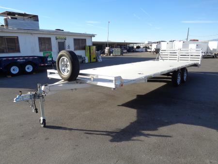 Used 2022 Aluma * 1026H * 26Ft Tandem Axle Deck Over 10k Aluminum Utility Trailer