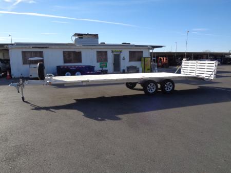 Used 2022 Aluma * 1026H * 26Ft Tandem Axle Deck Over 10k Aluminum Utility Trailer