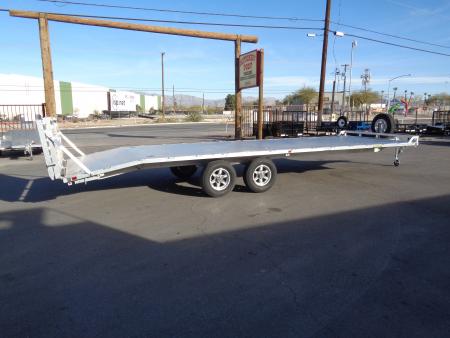 Used 2022 Aluma * 1026H * 26Ft Tandem Axle Deck Over 10k Aluminum Utility Trailer