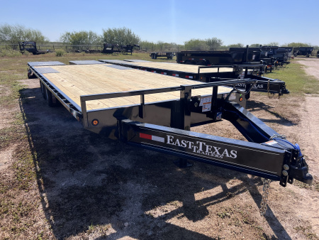 New 2026 East Texas Trailers 102x25ft Bumper Pull Deckover Flatbed Trailer 14k
