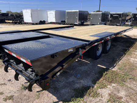 New 2026 East Texas Trailers 102x25ft Bumper Pull Deckover Flatbed Trailer 14k