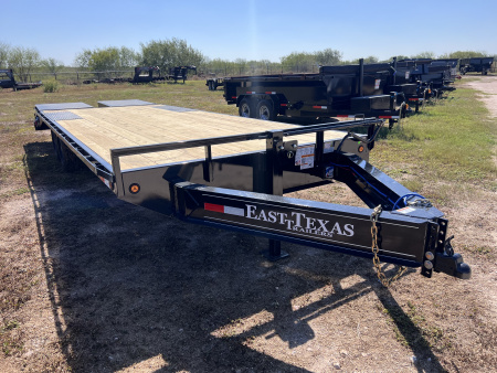 New 2026 East Texas Trailers 102x25ft Bumper Pull Flatbed Trailer 16k