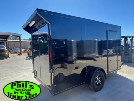 New 6X12 Cargo / Enclosed Trailer UPGRADED .080 SCREWLESS EXTERIOR, REAR WING & ALUMINUM WHEELS