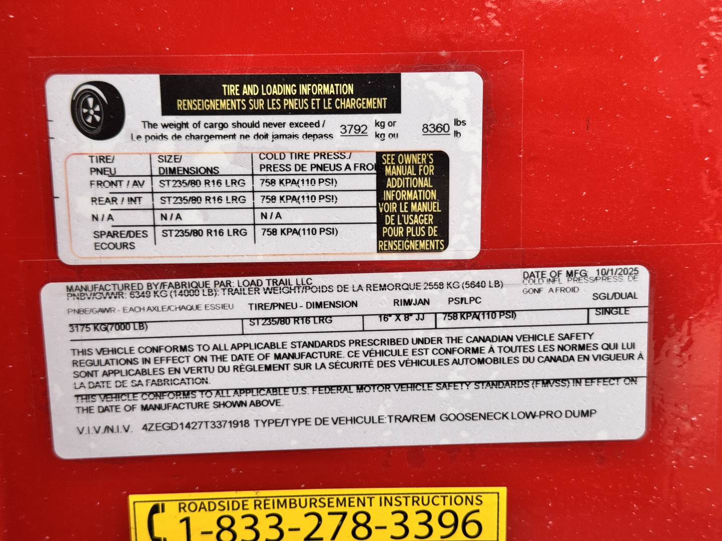 New 2026 Load Trail 7-14-4H Telescopic Gooseneck Dump W/ Hydraulic Jacks 7K Axles