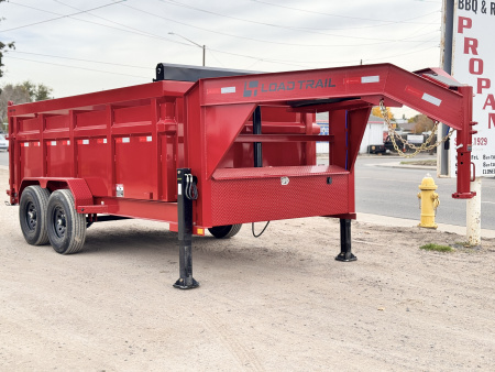 New 2026 Load Trail 7-14-4H Telescopic Gooseneck Dump W/ Hydraulic Jacks 7K Axles