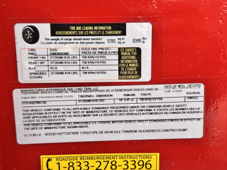 New 2026 Load Trail 7-14-4H Telescopic Gooseneck Dump W/ Hydraulic Jacks 7K Axles