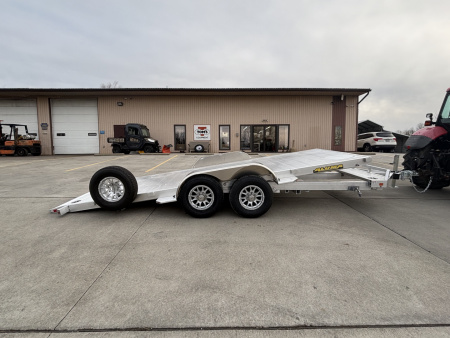 New 2026 Aluma Trailers 8218H-TILT Aluminum Car Hauler w/ Spare Tire & Mount - 9990# GVWR