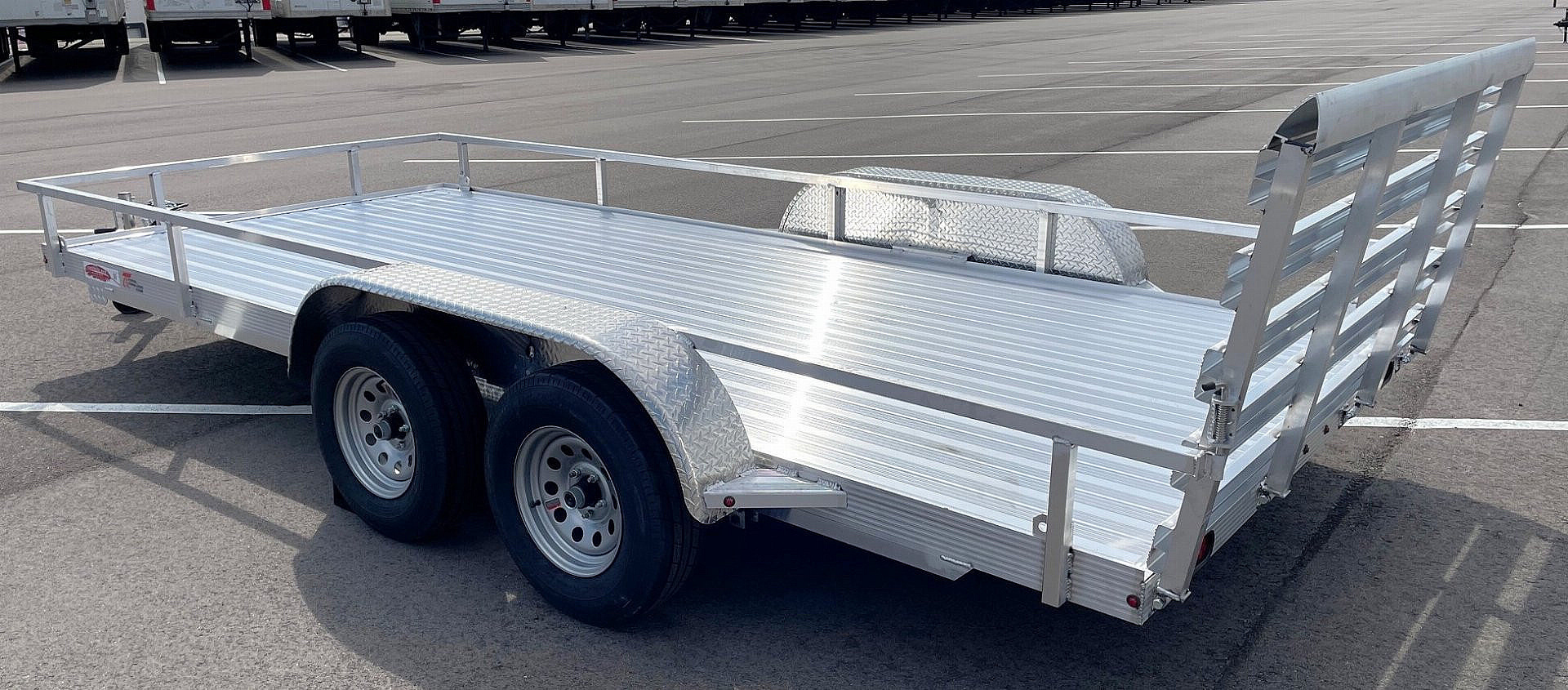 New Cherokee Aluminum 81" x 16' Tandem Axle Utility Trailer: 7000 GVWR, 42" Ramp Gate