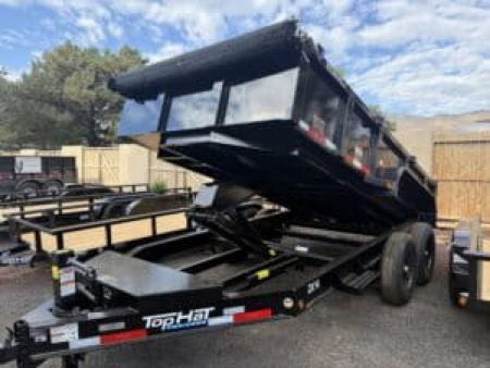 New 2026 Top Hat Trailers 7X14 Dump Trailer 14K Low profile tarp, ramps