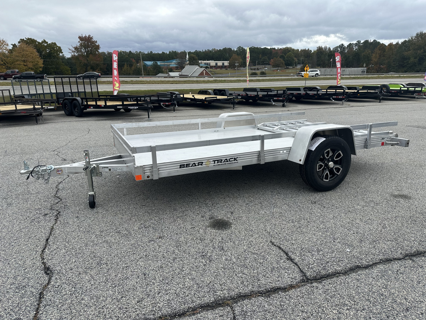 New 2026 BEAR TRACK ALUMINUM 76"X144" SINGLE AXLE UTILITY TRAILER WITH SIDE RAILS