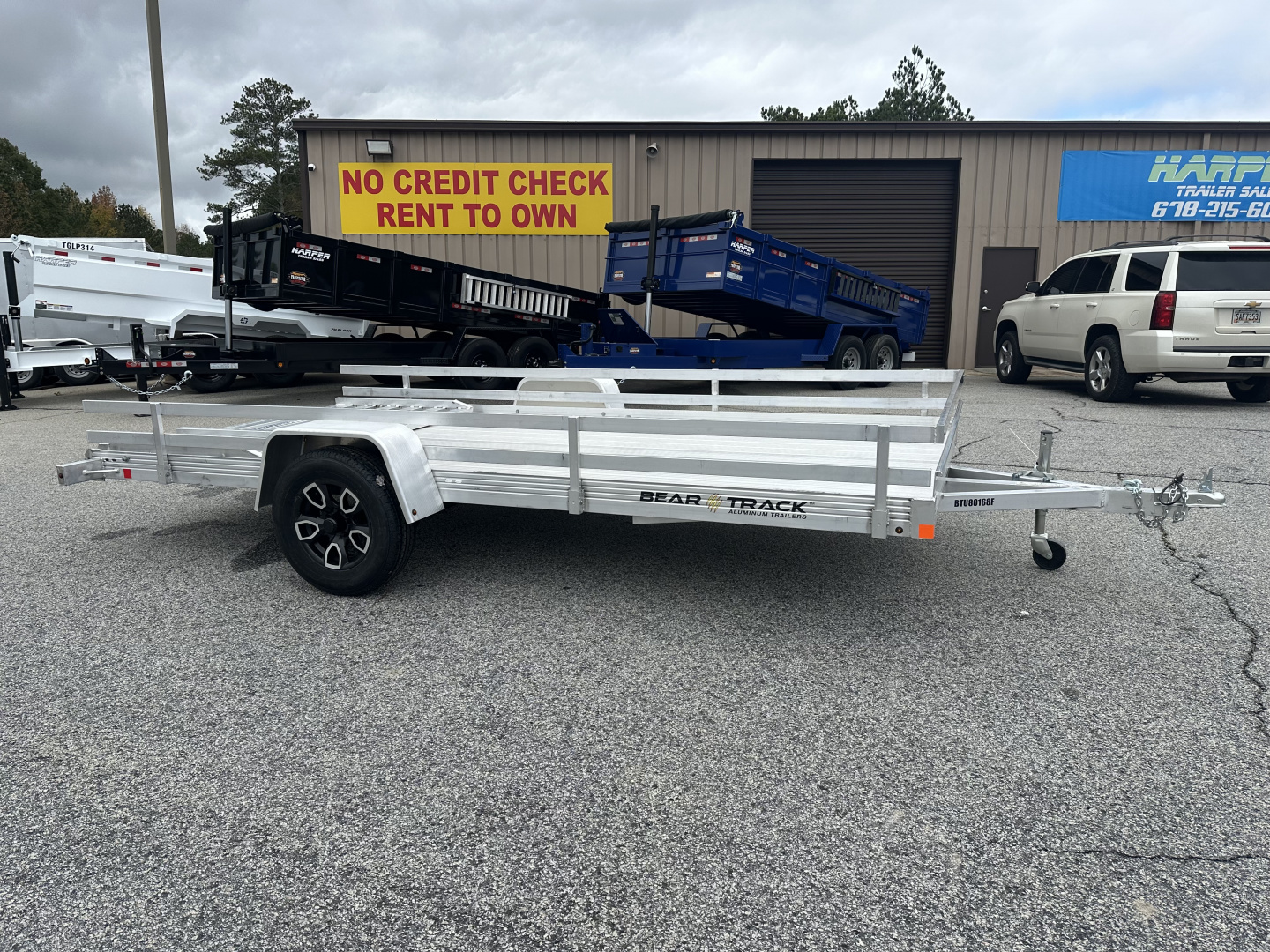 New 2026 BEAR TRACK ALUMINUM 80"X168" HD SINGLE AXLE UTILITY TRAILER WITH SIDE RAILS