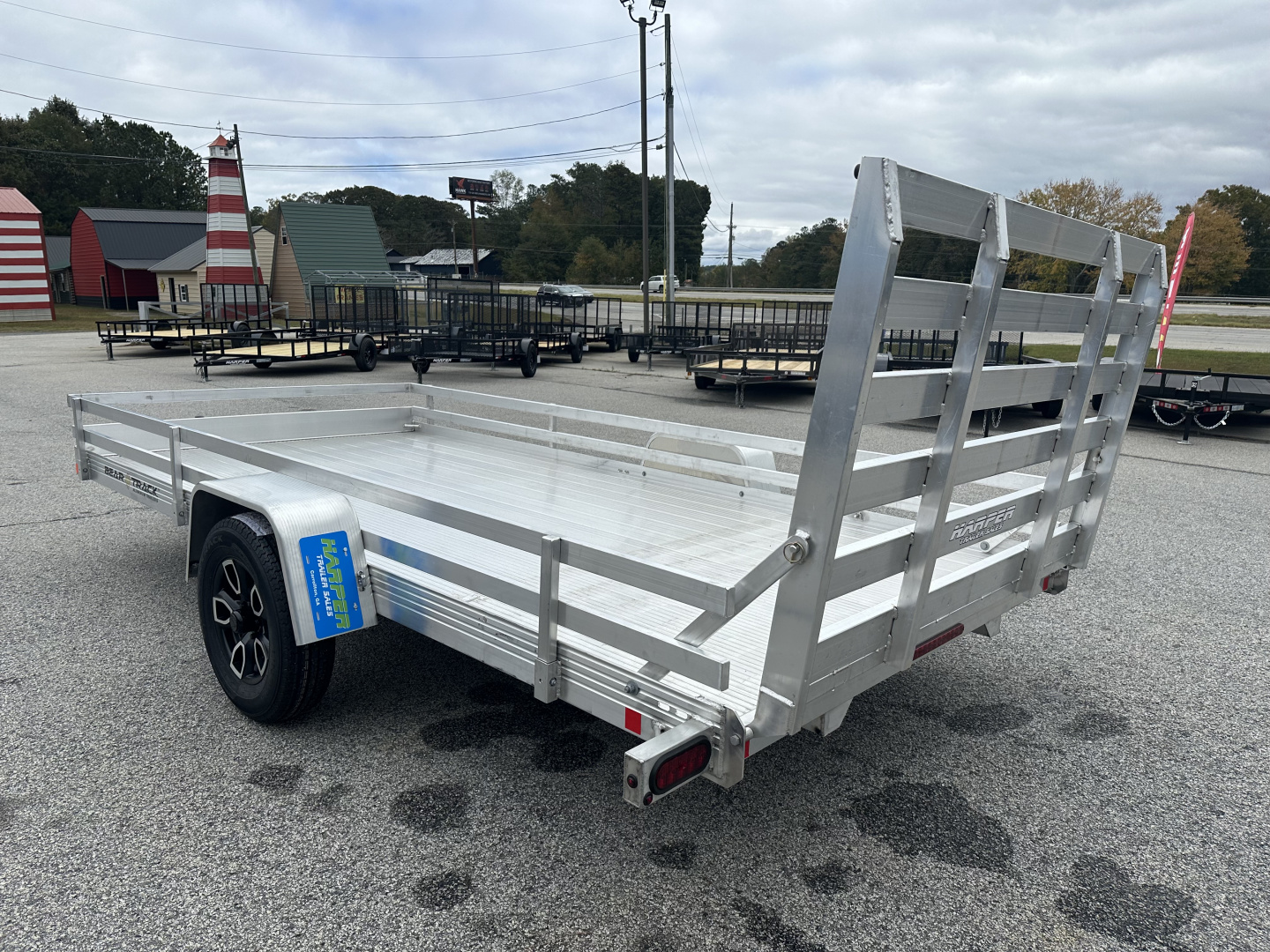 New 2026 BEAR TRACK ALUMINUM 80"X168" HD SINGLE AXLE UTILITY TRAILER WITH SIDE RAILS