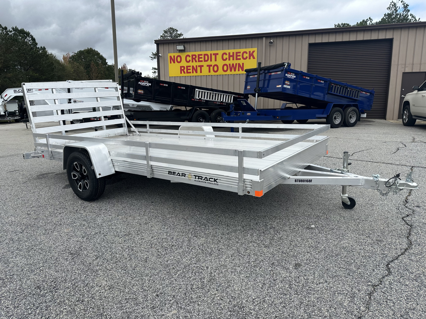 New 2026 BEAR TRACK ALUMINUM 80"X168" HD SINGLE AXLE UTILITY TRAILER WITH SIDE RAILS