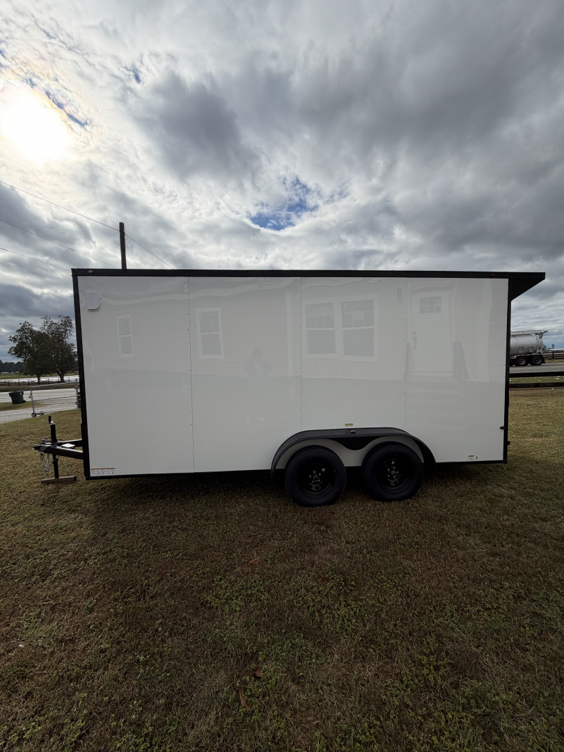 New 2026 South River 7x16TA 7' Tall .080 PolyCor Blackout Package Rear Wing Spoiler Cargo / Enclosed Trailer