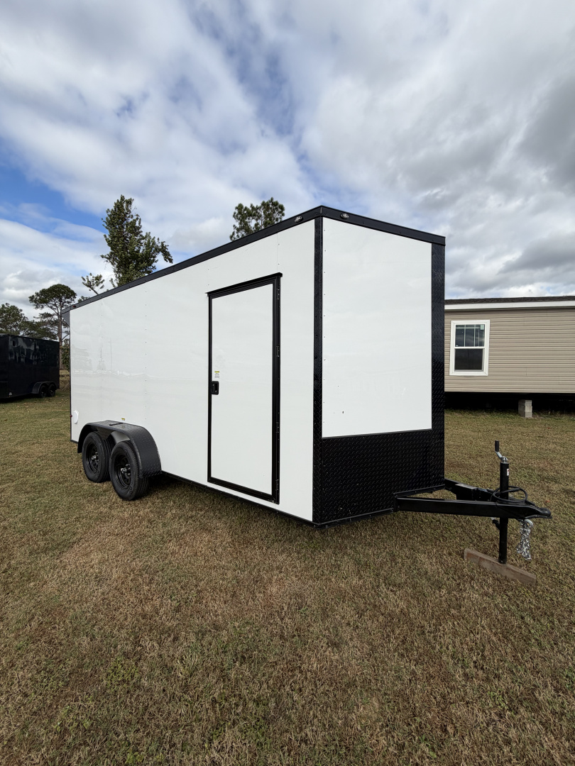 New 2026 South River 7x16TA 7' Tall .080 PolyCor Blackout Package Rear Wing Spoiler Cargo / Enclosed Trailer