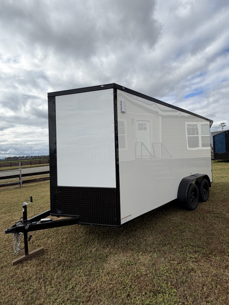 New 2026 South River 7x16TA 7' Tall .080 PolyCor Blackout Package Rear Wing Spoiler Cargo / Enclosed Trailer