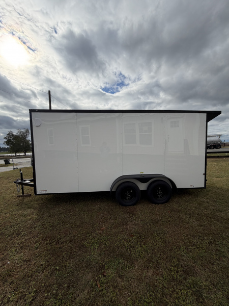 New 2026 South River 7x16TA 7' Tall .080 PolyCor Blackout Package Rear Wing Spoiler Cargo / Enclosed Trailer