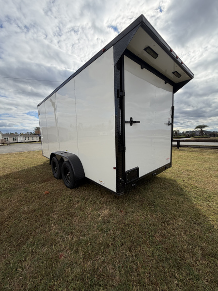 New 2026 South River 7x16TA 7' Tall .080 PolyCor Blackout Package Rear Wing Spoiler Cargo / Enclosed Trailer