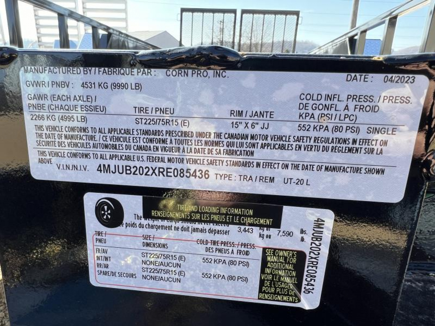 New 2024 CornPro Trailers UT-20 L (5K) Utility Trailer