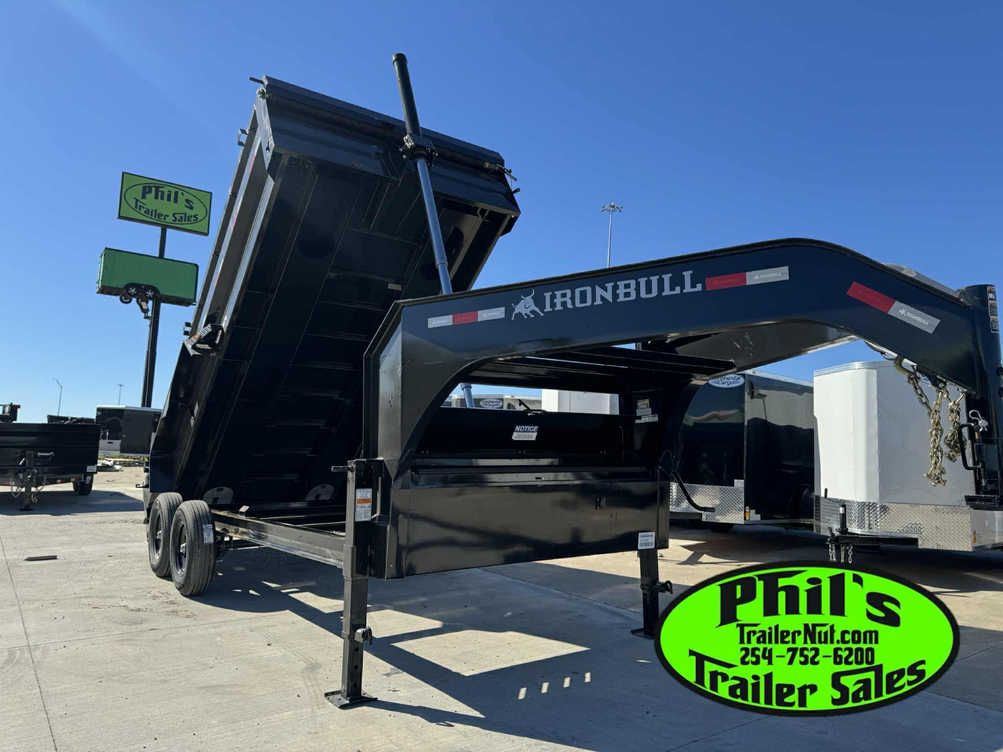 New 2026 Iron Bull 16' GOOSENECK DUMP TRAILER Dump Trailer TELESCOPIC LIFT NEW ALUMINUM RAMPS