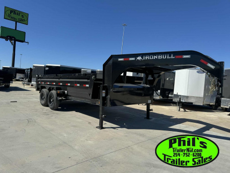 New 2026 Iron Bull 16' GOOSENECK DUMP TRAILER Dump Trailer TELESCOPIC LIFT NEW ALUMINUM RAMPS