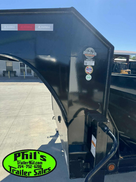 New 2026 Iron Bull 16' GOOSENECK DUMP TRAILER Dump Trailer TELESCOPIC LIFT NEW ALUMINUM RAMPS