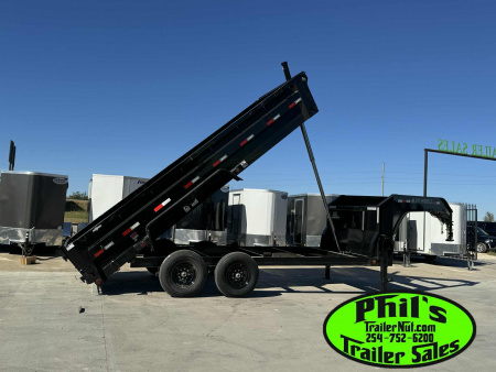 New 2026 Iron Bull 16' GOOSENECK DUMP TRAILER Dump Trailer TELESCOPIC LIFT NEW ALUMINUM RAMPS