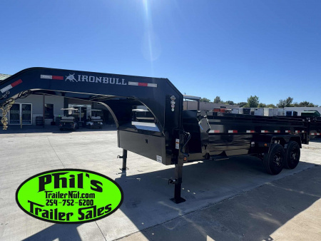 New 2026 Iron Bull 16' GOOSENECK DUMP TRAILER Dump Trailer TELESCOPIC LIFT NEW ALUMINUM RAMPS