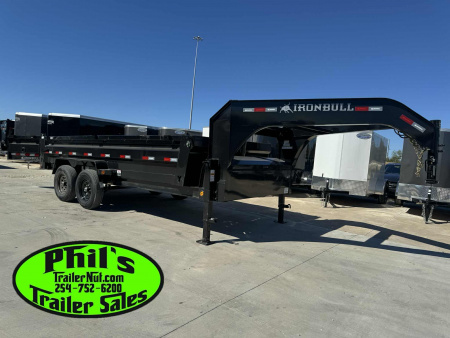 New 2026 Iron Bull 16' GOOSENECK DUMP TRAILER Dump Trailer TELESCOPIC LIFT NEW ALUMINUM RAMPS