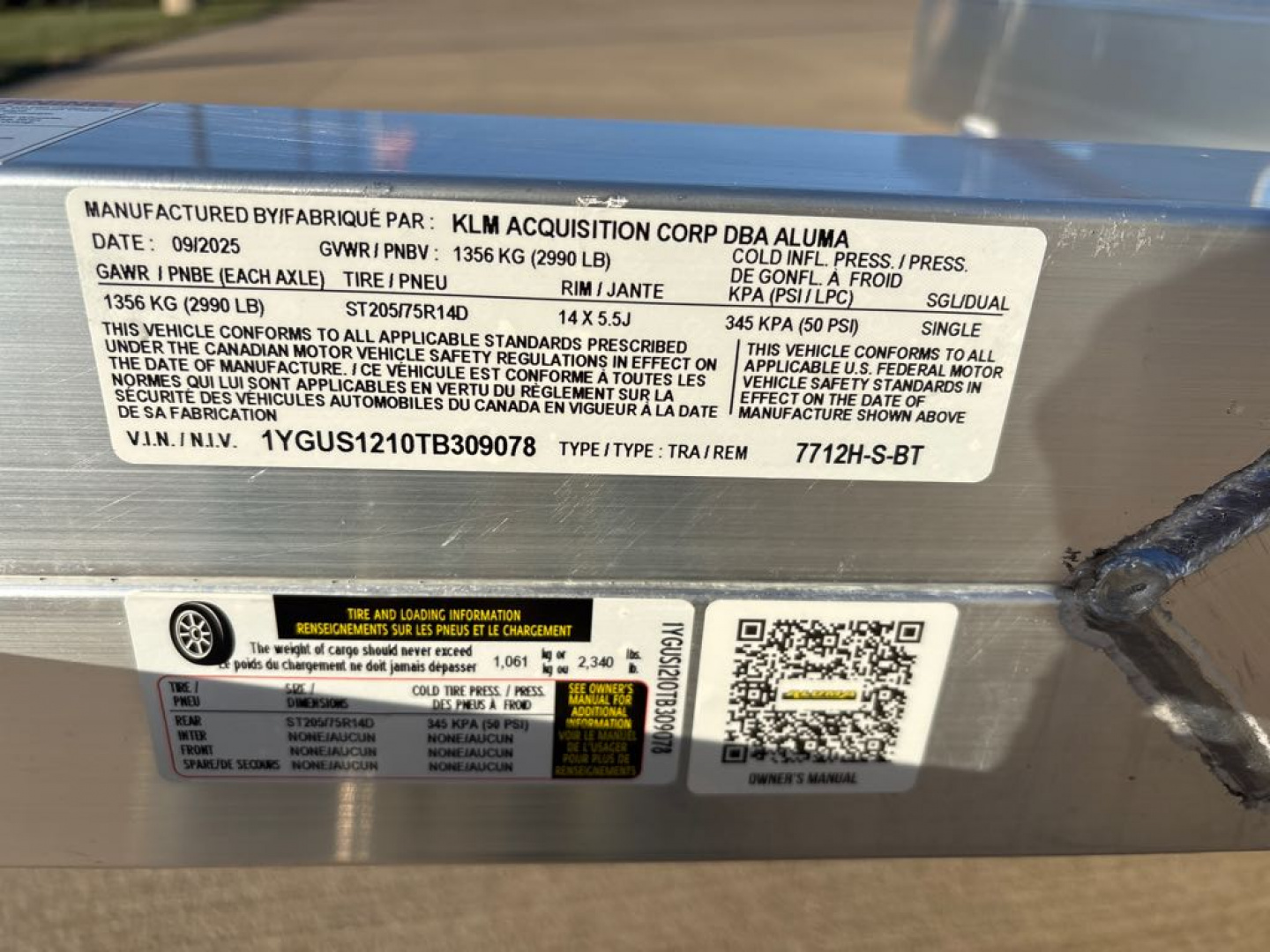 New 2026 Aluma 7712H-S-BT Utility Trailer