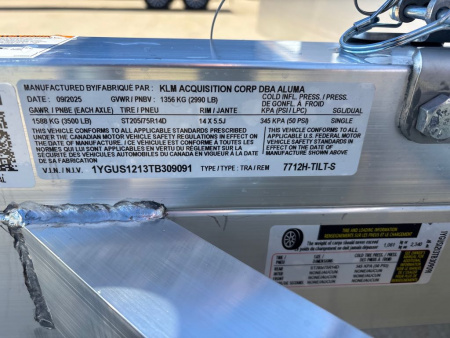 New 2026 Aluma 7712H-TILT-S Utility Trailer