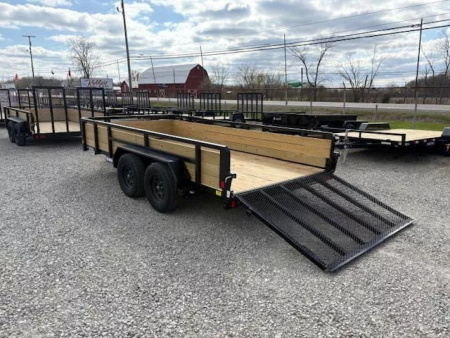 New 2025 Sure-Trac 7x14 7K 3-Board Tandem Axle Utility Trailer
