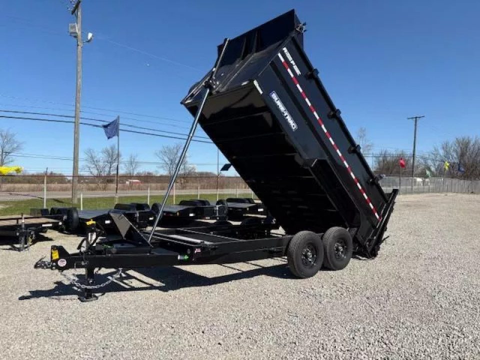 New 2026 Sure-Trac 82"x14 HD Low Profile Dump Trailer w/ 4 Ft. Sides 14K Telescopic Dump Trailer