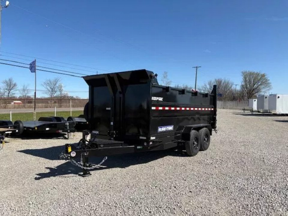 New 2026 Sure-Trac 82 x14 HD Low Profile Dump Trailer w/ 4 Ft. Sides 14K Telescopic Dump Trailer