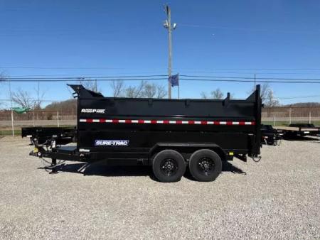 New 2026 Sure-Trac 82"x14 HD Low Profile Dump Trailer w/ 4 Ft. Sides 14K Telescopic Dump Trailer