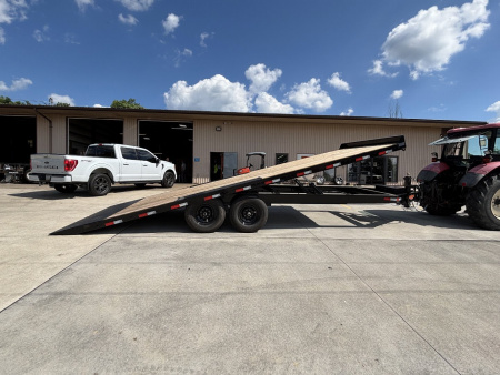 New 2026 Down 2 Earth Trailers 24' Deckover - Hydraulic Tilt Trailer w/ Winch Plate - 14000#GVWR