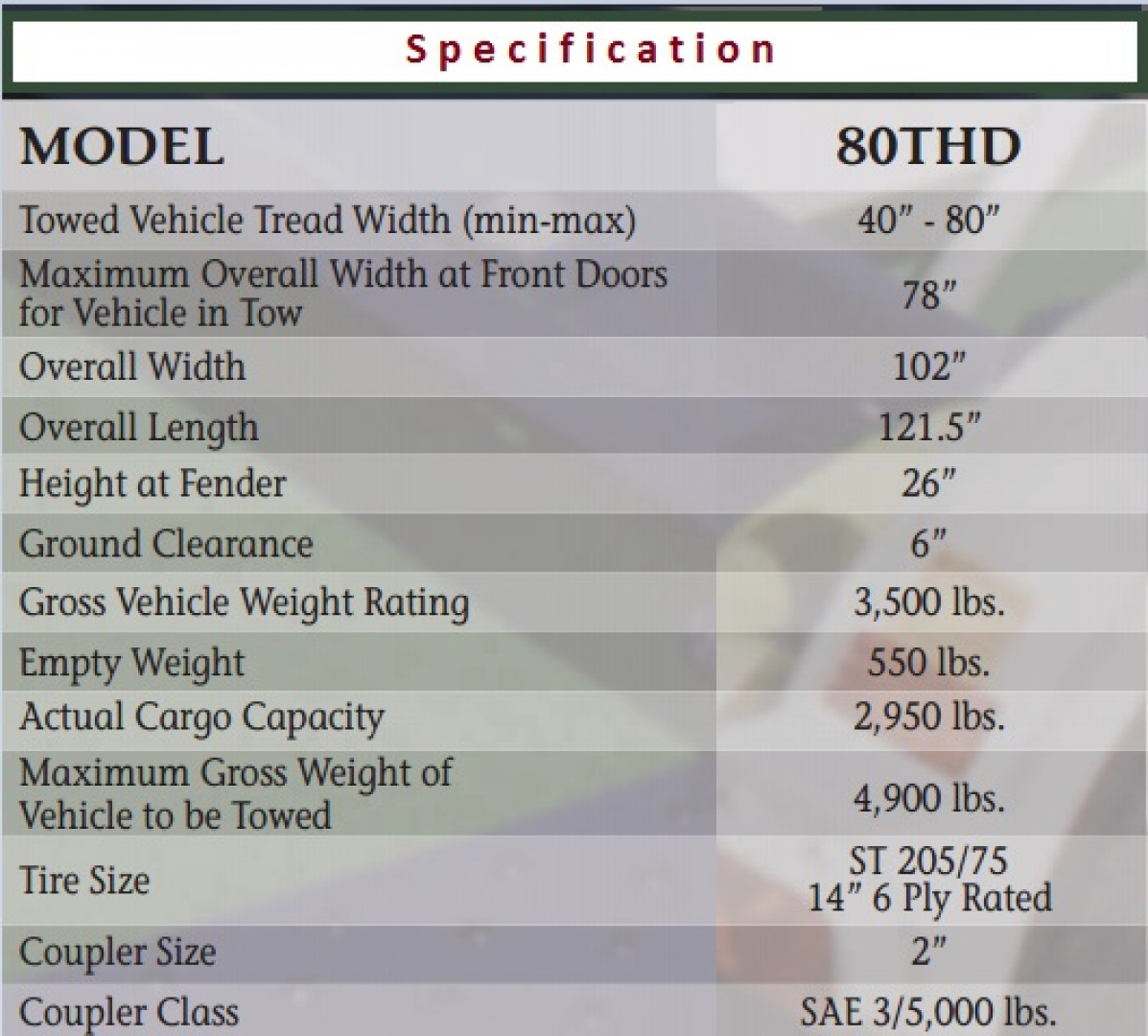 New 2026 MASTER TOW Model 80THD Tow Dolly