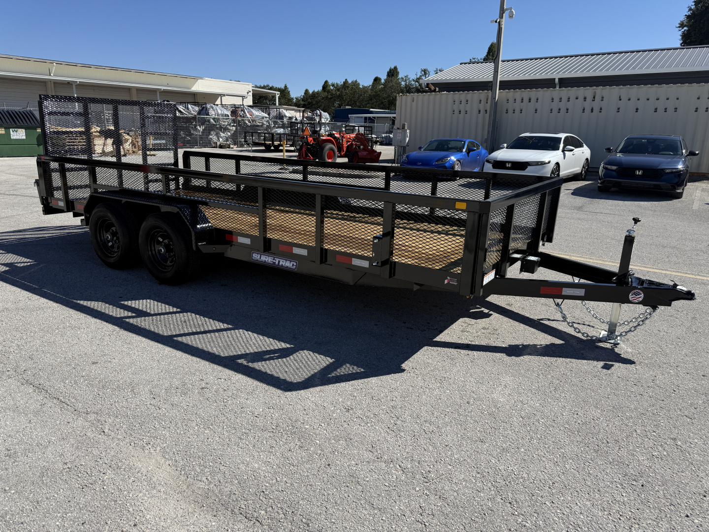 New 2026 Sure-Trac 7x18 10K Tube Top 2' Mesh Sides Utility Trailer