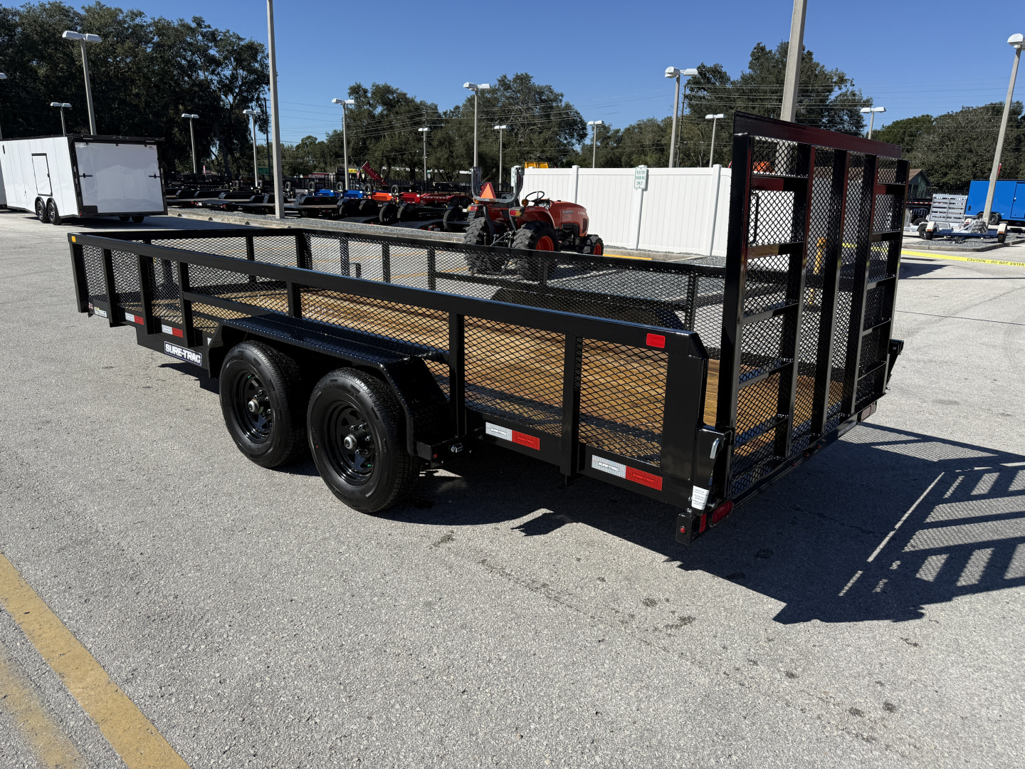 New 2026 Sure-Trac 7x18 10K Tube Top 2' Mesh Sides Utility Trailer