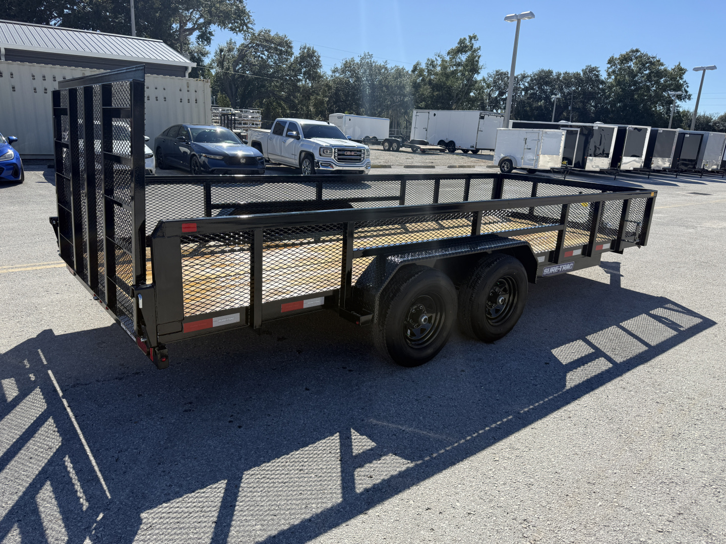 New 2026 Sure-Trac 7x18 10K Tube Top 2' Mesh Sides Utility Trailer