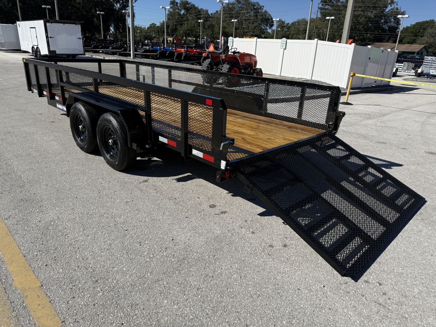 New 2026 Sure-Trac 7x18 10K Tube Top 2' Mesh Sides Utility Trailer