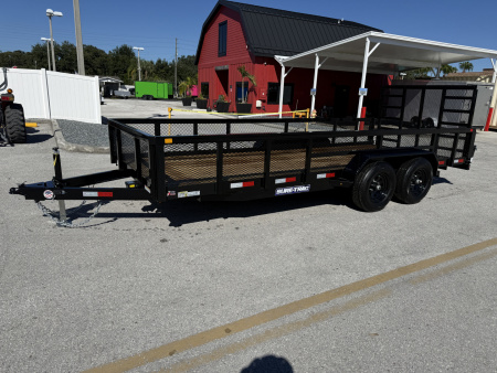New 2026 Sure-Trac 7x18 10K Tube Top 2' Mesh Sides Utility Trailer
