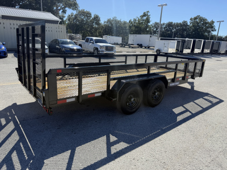 New 2026 Sure-Trac 7x18 10K Tube Top 2' Mesh Sides Utility Trailer