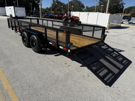 New 2026 Sure-Trac 7x18 10K Tube Top 2' Mesh Sides Utility Trailer