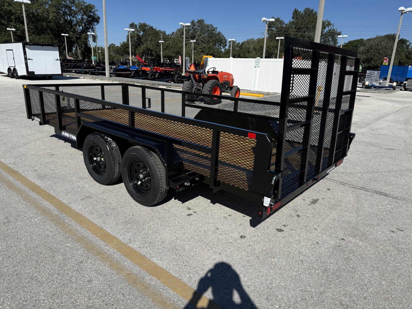 New 2026 Sure-Trac 7x16 7K Tube Top 2' Mesh Sides Utility Trailer